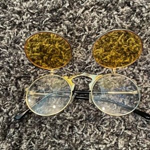 Yellow sunglasses double lense